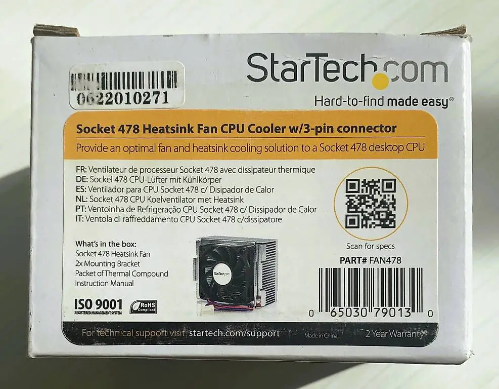 StarTech Socket 478 CPU Lüfter mit Kühlkörper
