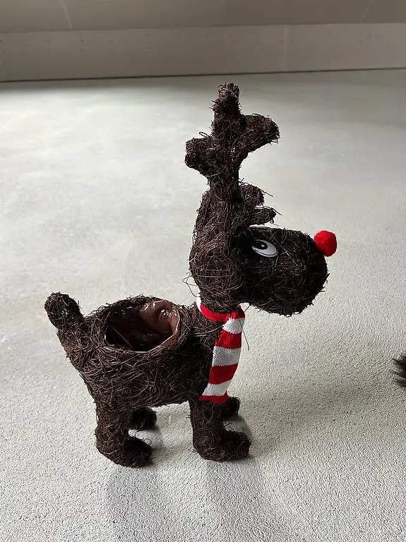 Rentier Deko Weihnachten (Platz für Blumen)