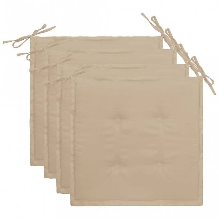 Gartenstuhl-Kissen 4 Stk. Beige 40x40x3 cm Oxford-Geweb