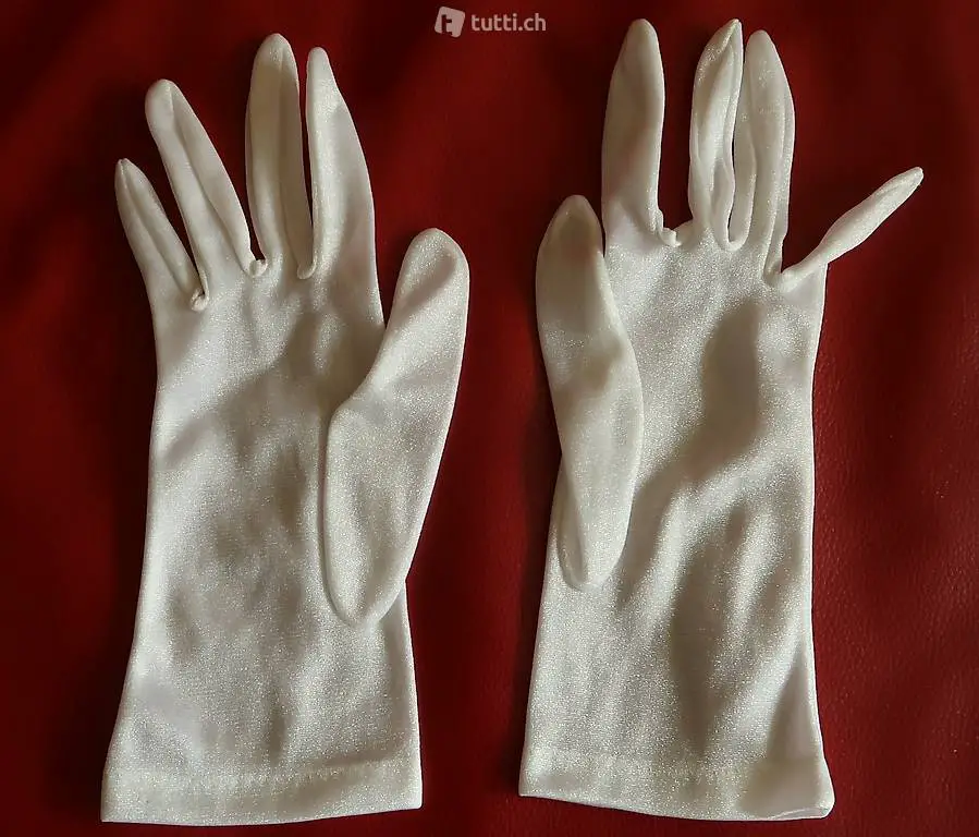  Weisse Festtags-Handschuhe für Hochzeit etc