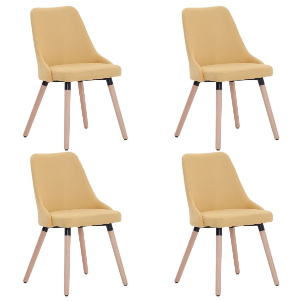  Esszimmerstühle 4 Stk. Gelb Stoff 029