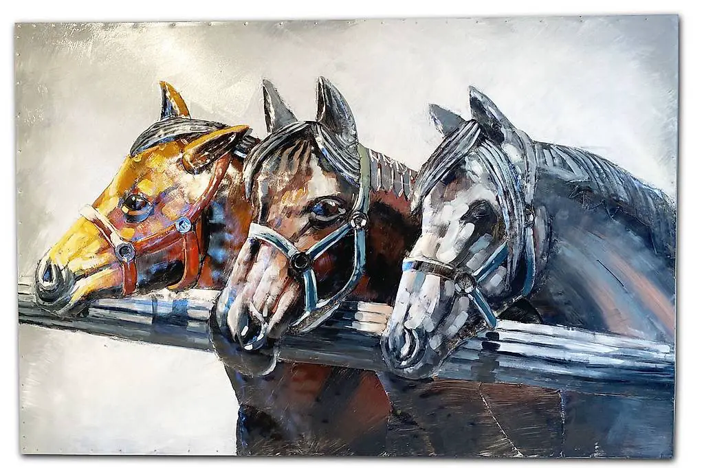 Pferdeköpfe - 3D Metallbild - Ross