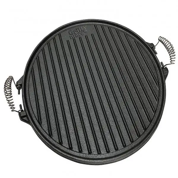  2 in 1 Grillplatte Wendeplatte Gusseisen Durchmesser 43 cm