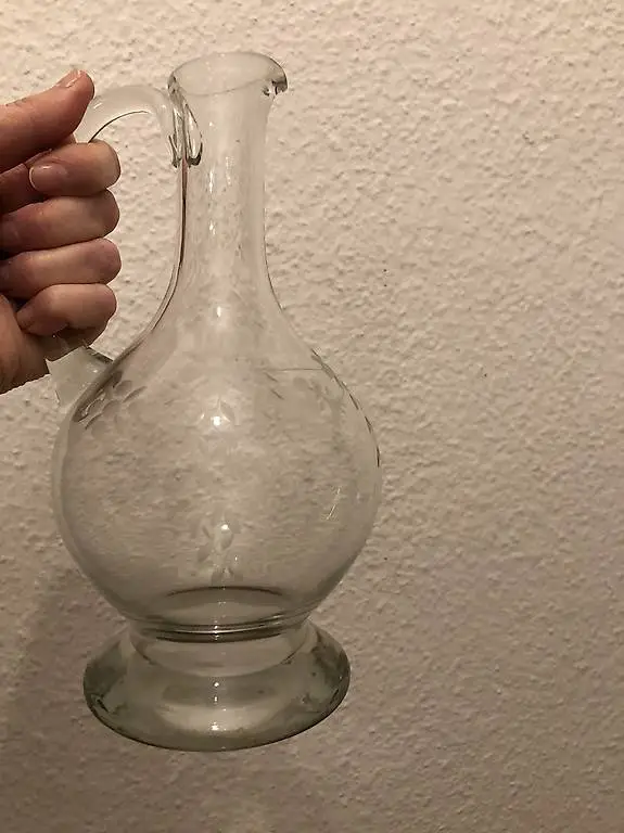 Glaskrug Krug Blumendekor