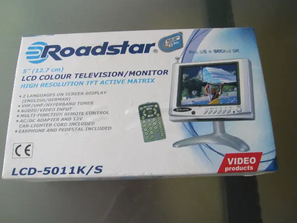 Roadstar LCD Colour Television/Monitor, 5"/12.7 cm