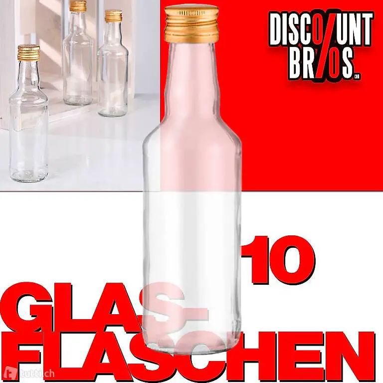  10er-Set 200ml GLASFLASCHEN mit DECKEL Flasche Schraubdeckel