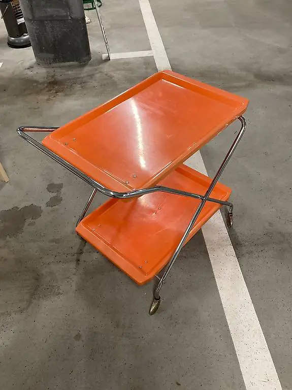 Servierboy orange Chrom 70er Jahre Vintage