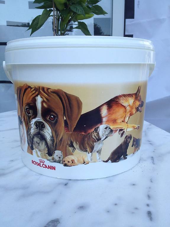 Eimer Plastik für Hunde-/Katzenfutter