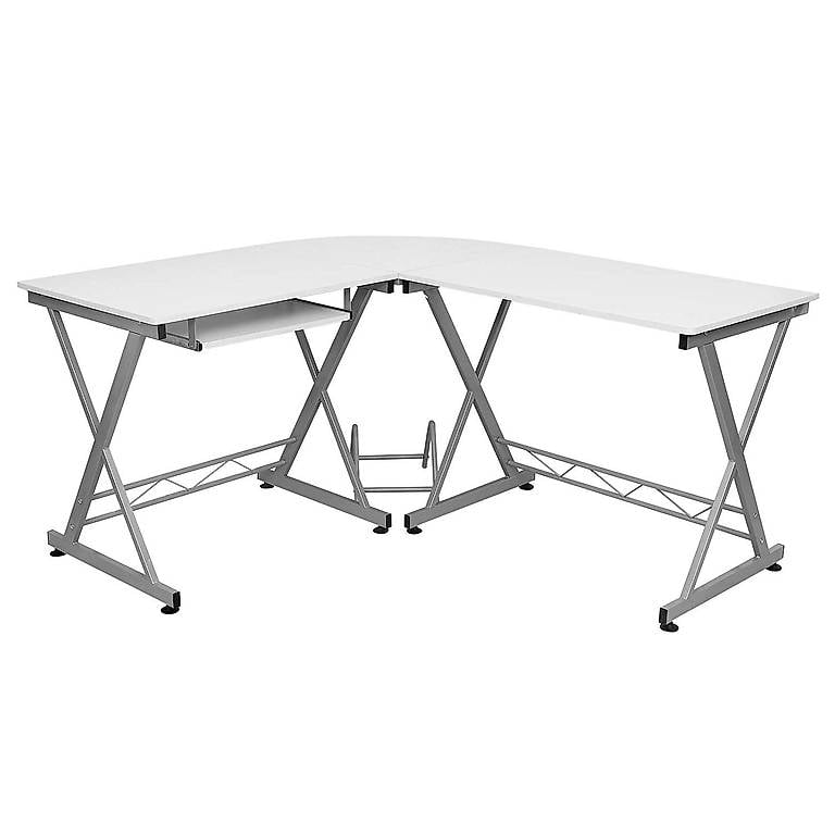 Computertisch, Holzspanplatte, weiss, 150 x 138 x 75 cm