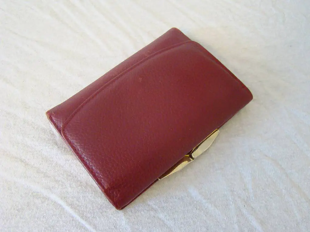 Lederportemonnaie, Portemonnaie Leder weinrot, bordeaux