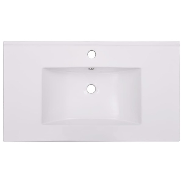  Einbauwaschbecken 80, 5x46, 3x17, 5 cm Keramik Weiss