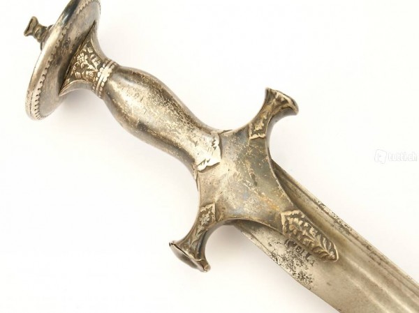  Antiker indischer Säbel, Griff aus Silber - Tulwar