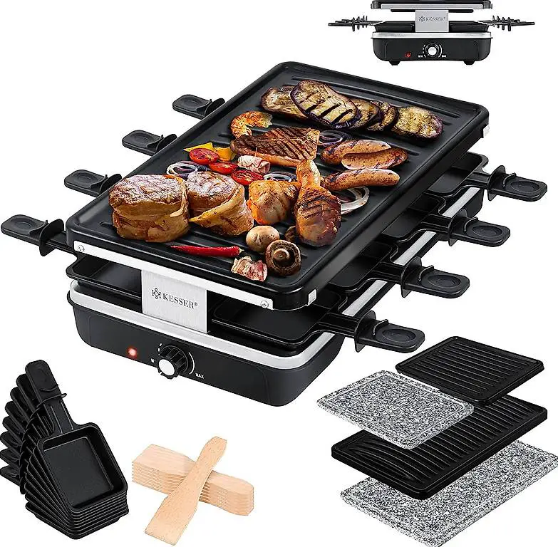 Raclette-Grill mit Naturgrillstein