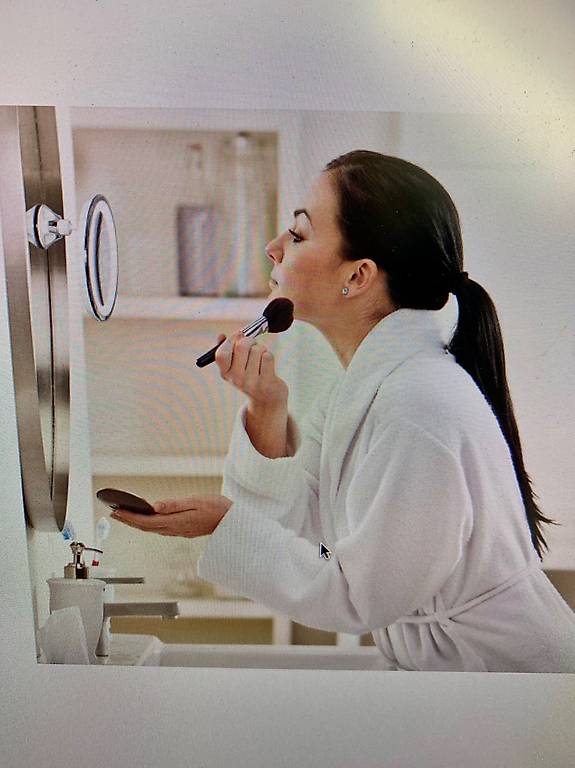 Schminkspiegel LED und Saugnapf 5x fünffach Vergrösserung