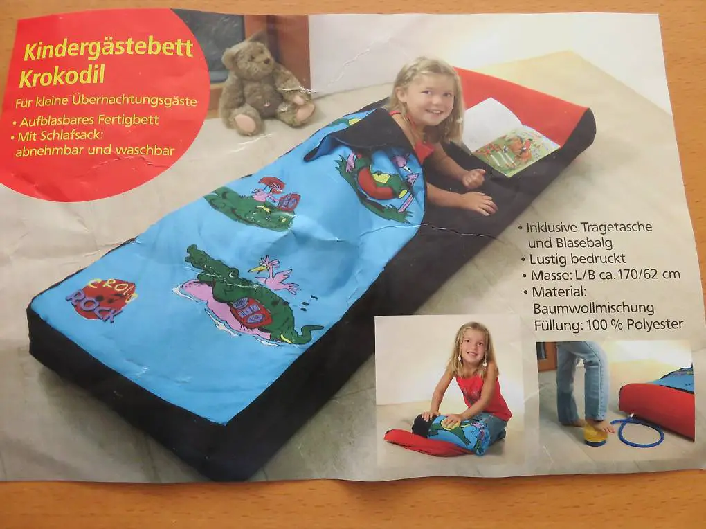 Kinder Gäste Bett Krokodil 2Stück