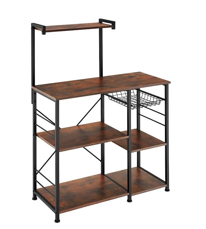 Küchenregal Crawley Industrial Holz dunkel, rustikal