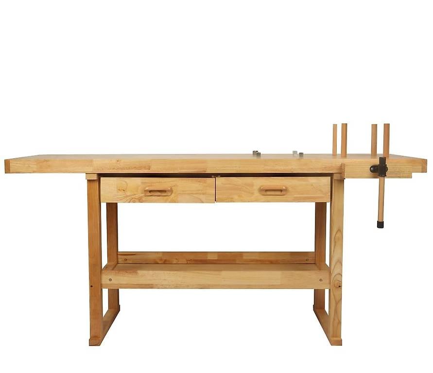 Werkbank mit Schraubstock Holz 180 x 50 cm