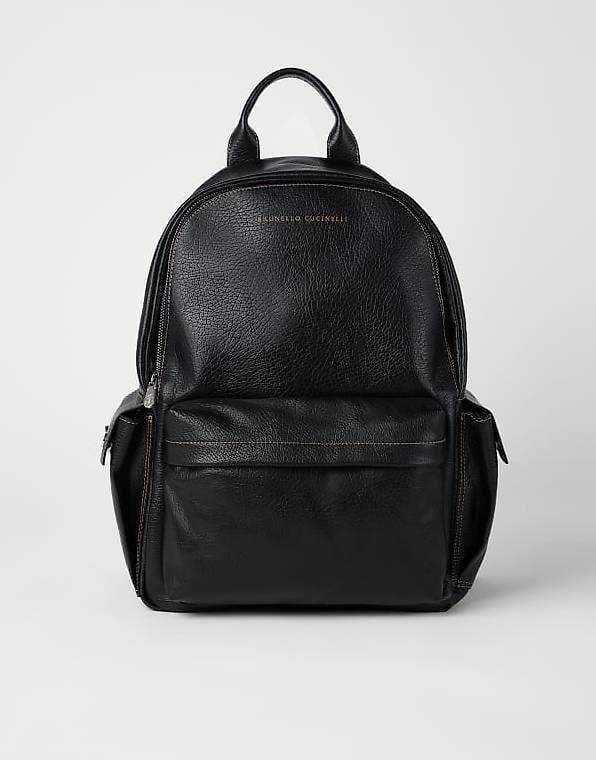 Bruno cucinelli Travel-Rucksack aus genarbtem Kalbsleder