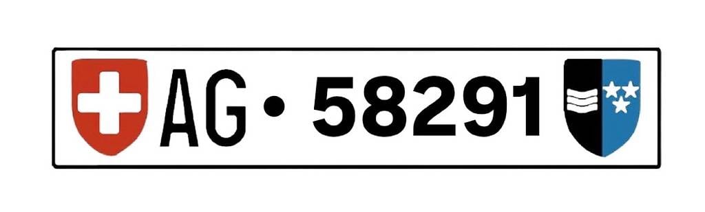 Kontrollschild AG Aargau 5 Stellung