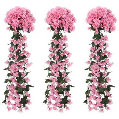 vidaXL Weihnachtskränze Blumen 3 Stk. Rosa 85 cmSKU:359052