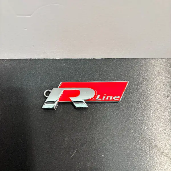 massiver xl schlüsselanhänger vw golf r line verchromt racing