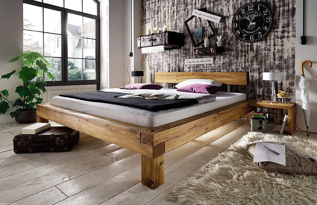 Balkenbett RUSTICO in diversen Grössen
