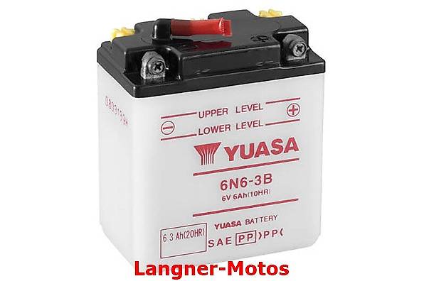 6N6-3B Yuasa Motorrad Batterie 6V 6AH Yamaha XT 500 1U6