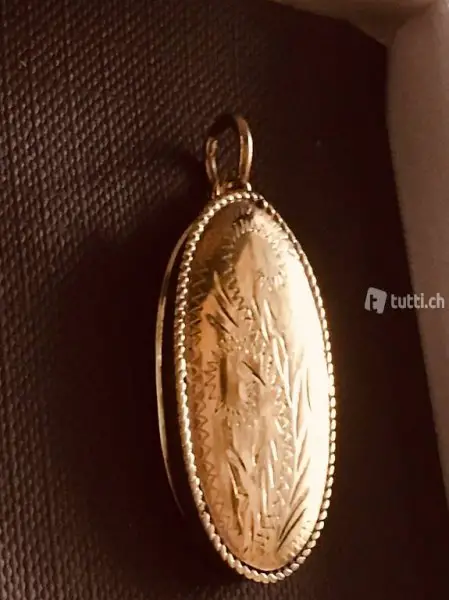  Medaillon für Fotos etc. silber rotgold antik