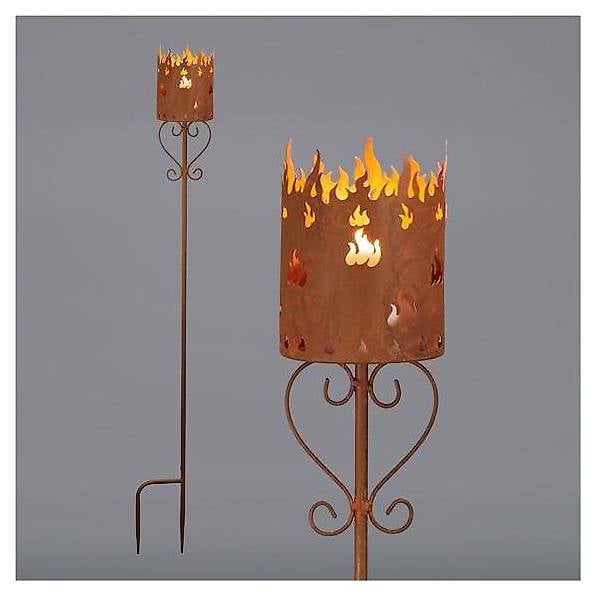 Fackel Gartenstecker Rosteisen 90cm