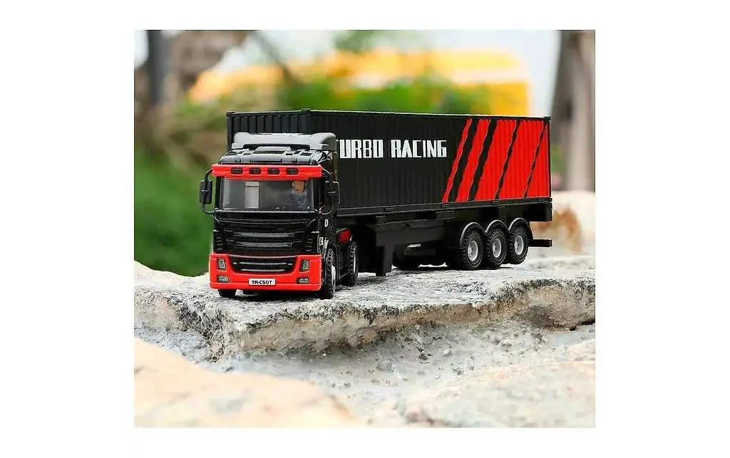 RC Lastwagen C50 mit Anhänger Schwarz, 1:76, RTR