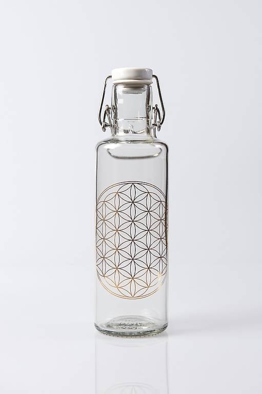 NEUE Glas-Flasche Blume des Lebens