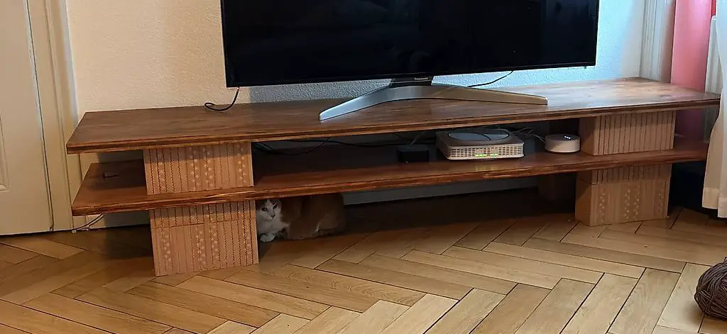 TV Möbel Bretter & Ziegelsteine