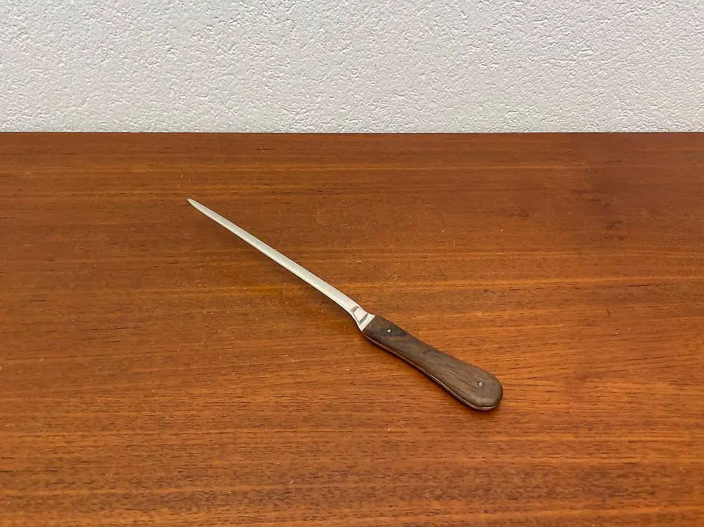 Vintage Brieföffner mit Holzgriff Chrom Briefmesser 50s 60s