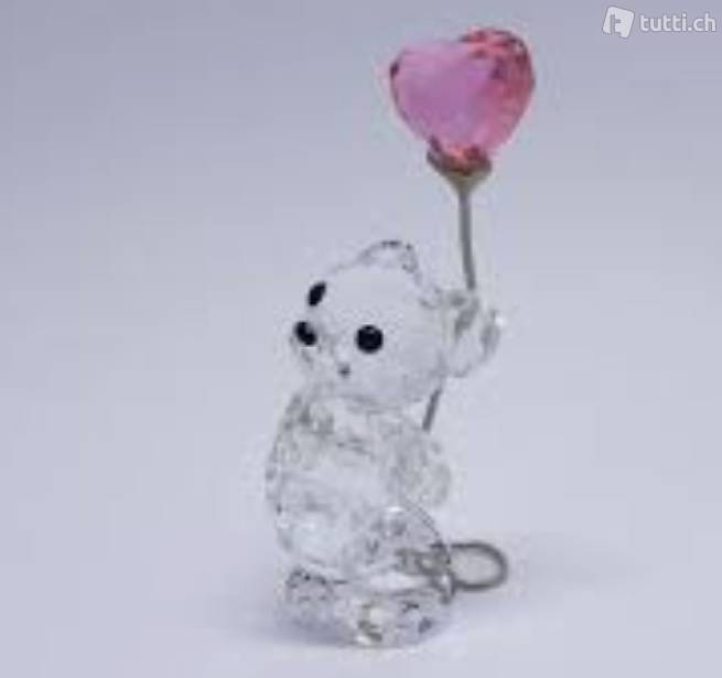 Swarovski Bär Kris mit rosa Herzballon