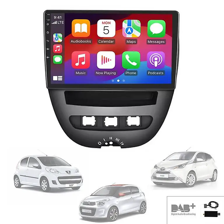 Peugeot 107 Toyota Aygo Citroen C1 Autoradio Carplay DAB+