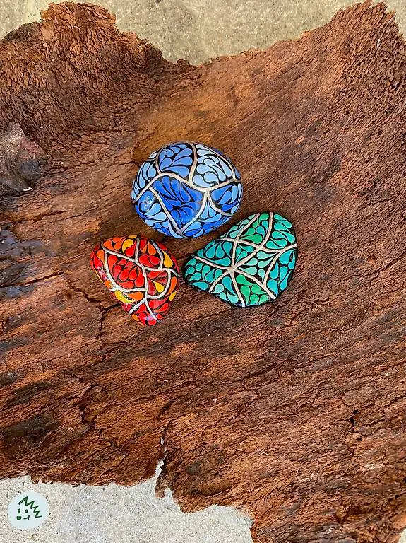 Mandala Naturstein, Glücksbringer, Mutstein, Kraftstein