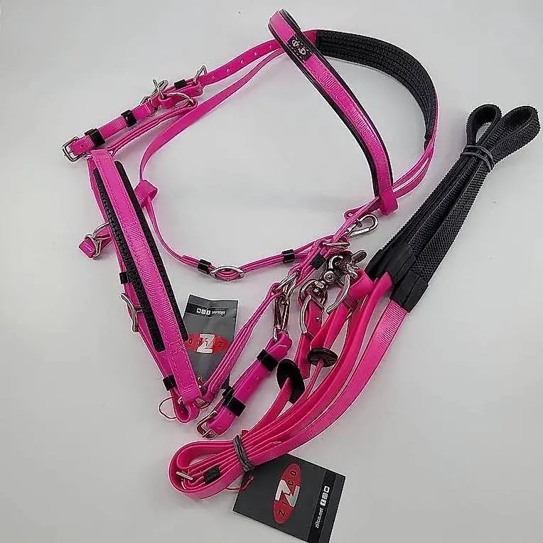 Wander-/Distanzreitzaum MARATHON in CERISE | mit Zügel