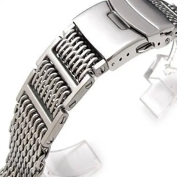 Mesh Uhrband Milanaise 24mm Edelstahl Shark Uhr Band NEU