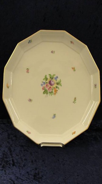  Herend Tablett 12-eckig handbemalt, Porzellan, VB