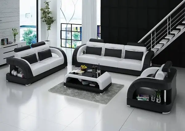  LEDERSOFA COUCH WOHNLANDSCHAFT 3+2+1 SITZER GARNITUR G8012D