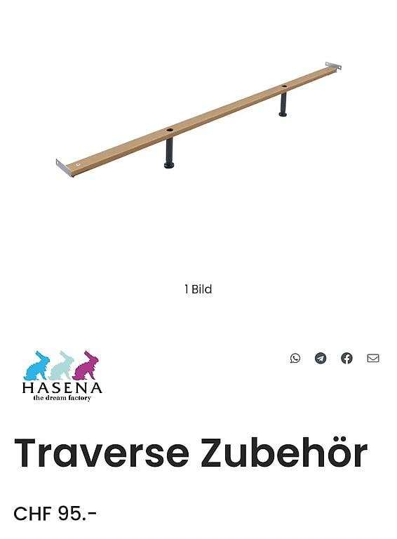 Neue Längstraverse für Hasena Bett Länge 200cm