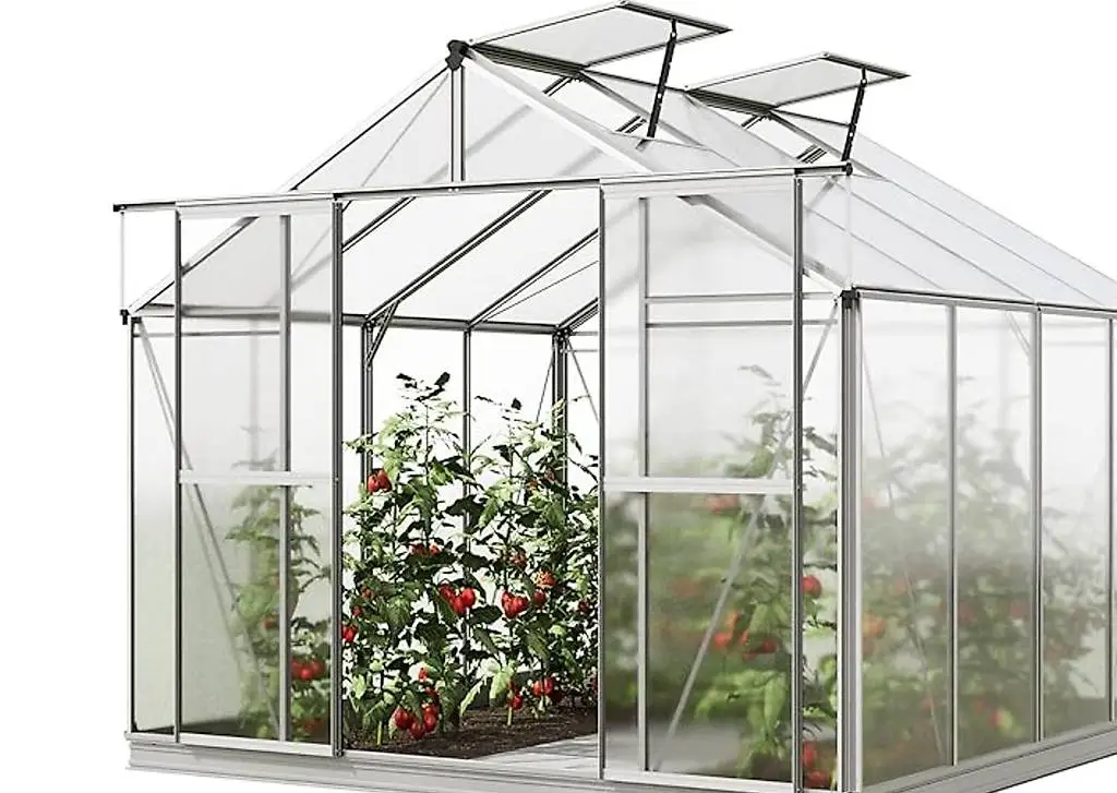 Gewächshaus Orchidee 4 Alu-Rahmen 256 x 256 cm Polycarbonat