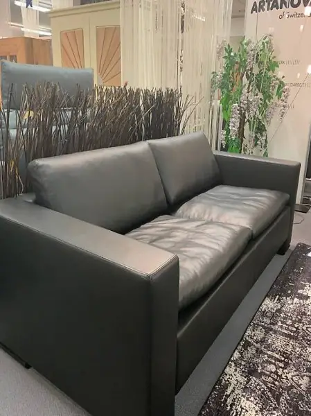  2.5er Sofa Mod. Athena, Artanova Swizterland, Leder schwarz