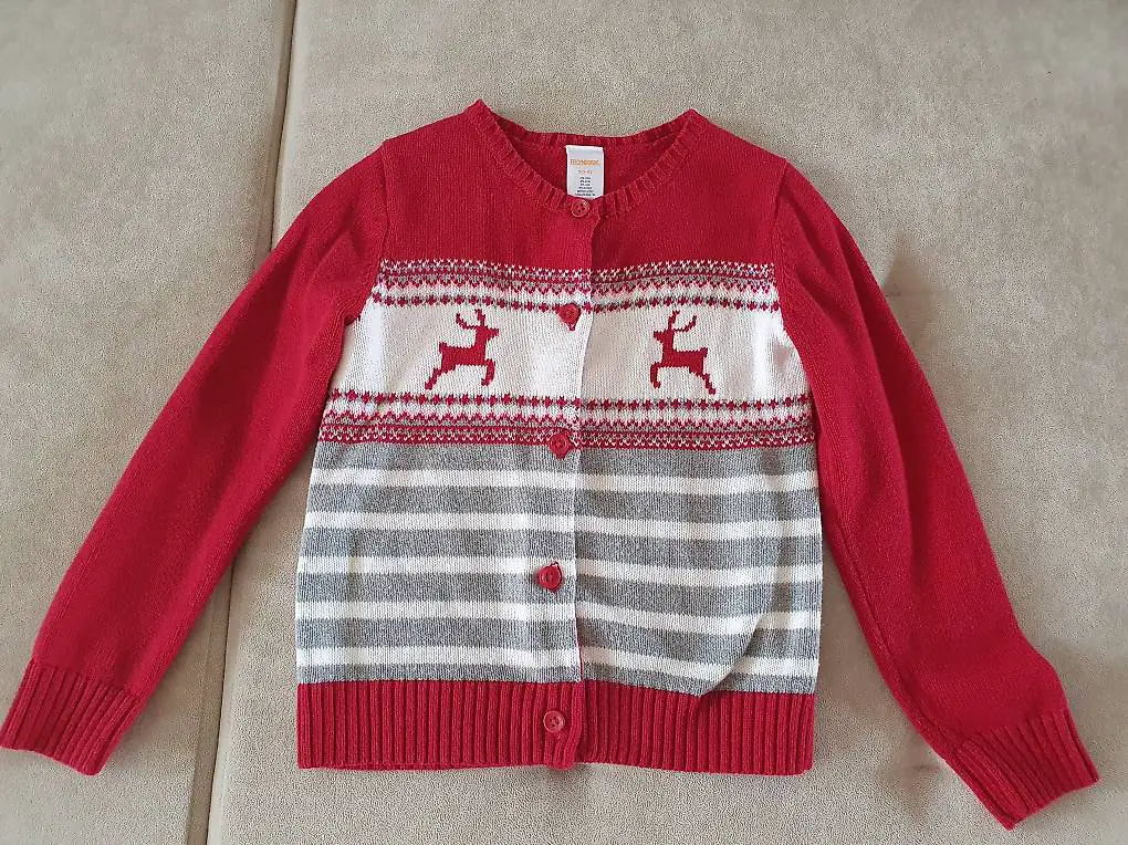 Strickjacke, Fleecejacke Gr. 116 - 122, Rollkragenshirt