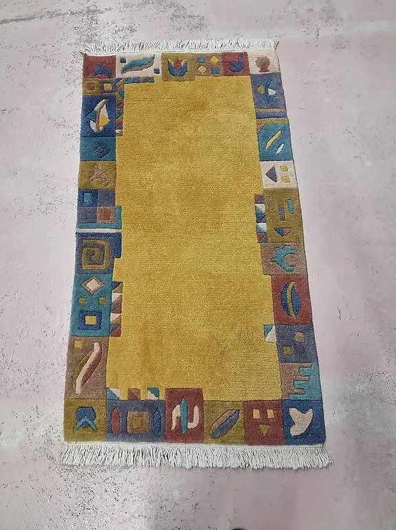 77x153 Handgeknüpfter Teppich Gereinigt