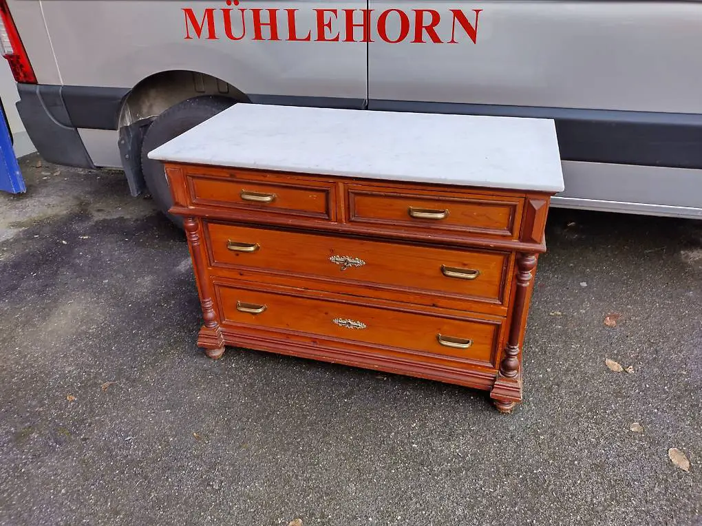 Fichten Massivholz Kommode mit Marmorplatte