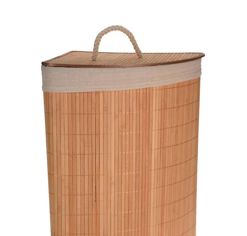 Wäschekorb Bambus für Ecke braun