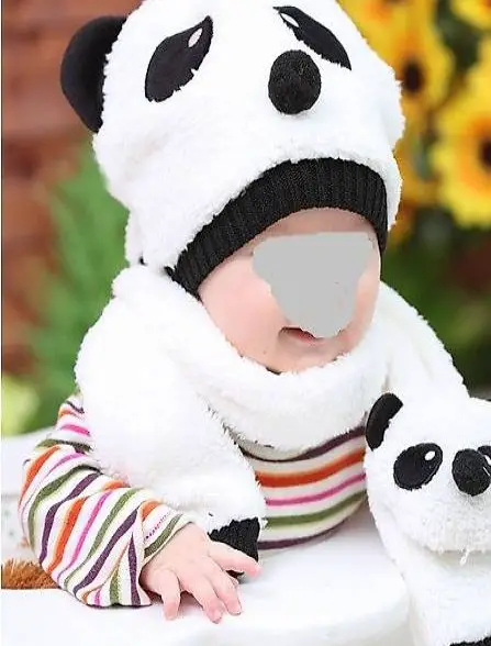  Panda Kinderkappe und Schal