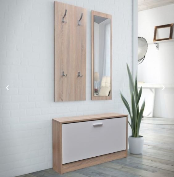 Garderoben Flur 3-in-1 Schuhschrank Garderobe Spiegel