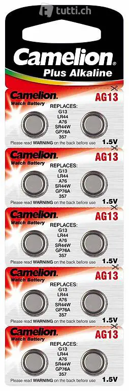  Camelion Alkaline AG13 Knopfzellen Batterien 10 Stk.